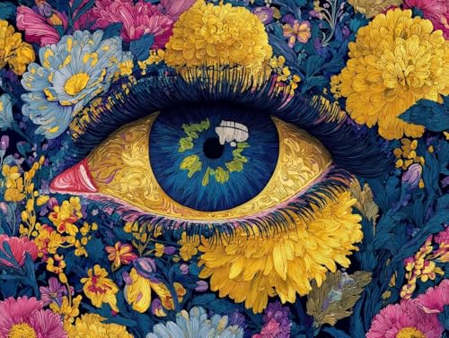 大人のための数字油絵キット DIY カラーアイ 油絵セット 70x90cm アクリル絵の具 筆 ブラシ/フレームレス癒し ストレス解消 趣味 プレゼント- 集中力とリラックス効果、インテリアとして、贈り物に最適、脳トレにも、デコレーション、簡単、人気、ギフ