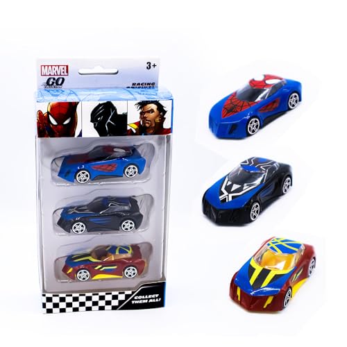 Image of Marvel Go Collection | Rapid Racer 3-Pack| Spider-Man, Black Panther and Doctor Strange | 1:64 Diecast Toy Cars | Ages 3 and Up | Collect Them All | Birthday Gift for Kids