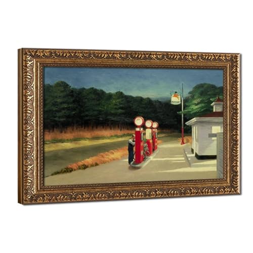 Tableau Gas by Edward Hopper impression toile cadre suspendre