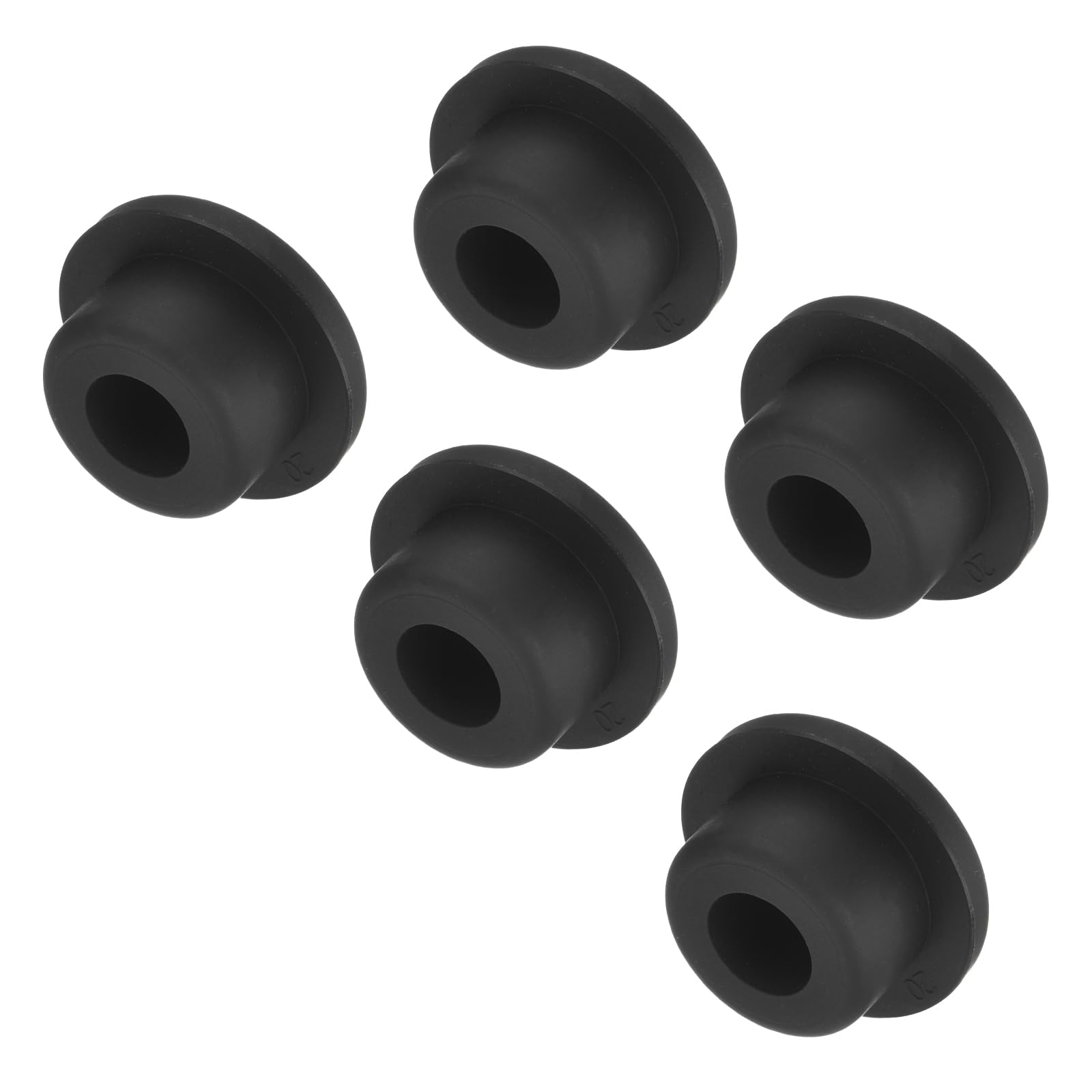 uxcell High Temp Silicone Plug Mount Dia 20mm/0.79 inch t Shaped Rubber Stopper Hole Plugs for Powder Coating Plating Waterproof Plugs Sealing Plugs Black Pack of 5(OD 28mm)