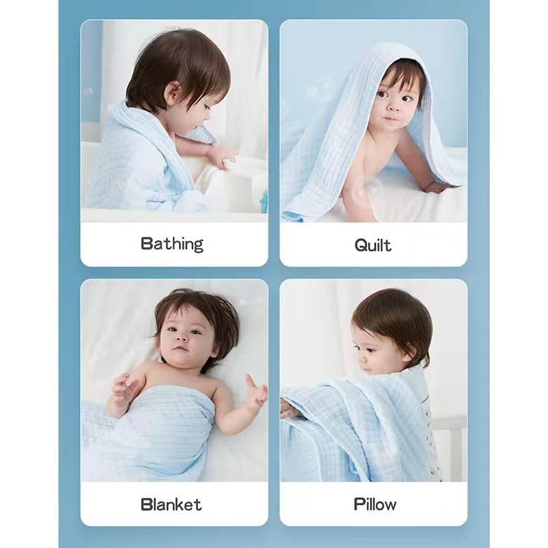 Image of 1pcs Baby Washcloths Soft |Cotton Baby Muslin Washcloth | Baby Wash Cloth for Newborn with Sensitive Skin | Shower Gift for Baby Registry