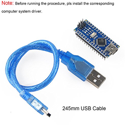 2pcs Na no V3.0,ATmega328P Microcontroller Board,Na no Board CH340G Chip 5V 16MHz with 2pcs 245mm USB Cable, Compatible with Arduino Na no V3.0 for Arduino