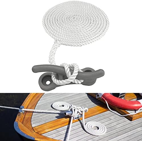 12in Aluminum Dock Cleat Nylon Dockline Mooring Rope, Aluminum Nylon Material, Universal Suitable Compatible with Watercraft Boat Canoe Yacht Kayaks