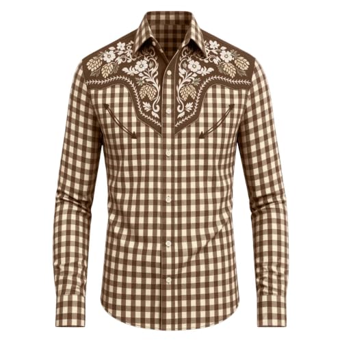 Chemise homme été avec imprimé BeerFest et fermeture boutonnée