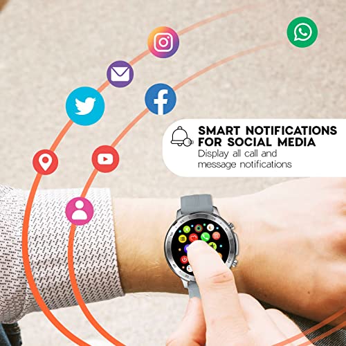 Image of Maxx SX25 Pro Smart Watch 1.28-inch - Fitness Tracking, Bluetooth Call, Music Playback, IP67 Waterproof, VC32S Heart Rate Monitor, 100+ Sports Modes, Extended Battery Life (Grey)