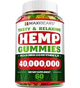 Maxibears Hemp Gummies - Rich in Vitamins B, E & Omega 3-6-9 - High Potency Herbal Gummies - 60 pcs