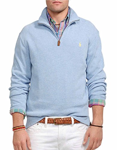 Polo Ralph Lauren Mens Half Zip Pullover Cotton Sweater (Extra Large, Jamaica Blue)2
