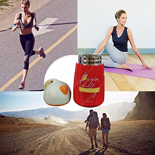 Image of FunBlast Stainless Steel Hot and Cold Water Bottle - Leak Proof Sipper Bottle, Stainless Steel Thermos for Girls, Cute Water Bottle Cup, Insulated Vacuum Cup Flask for Kids - 320 ML (4057-Red)