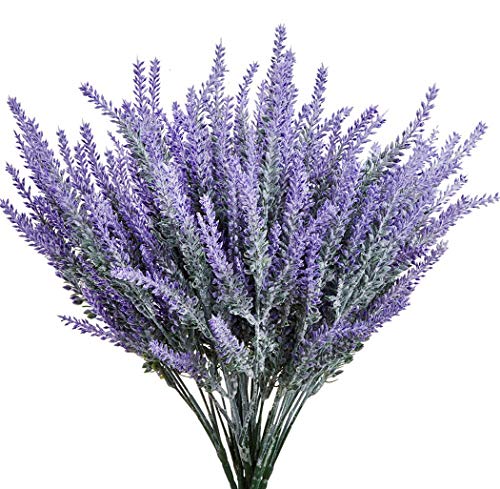 CATTREE Artificial Lavender Flowers, 6 Pack Fake Flower Bouquet Plastic Plants Home Bridal Wedding Office Garden Balcony Indoor Outdoor DIY Centerpieces Arrangements Craft Decoration Purple - 6 pcs