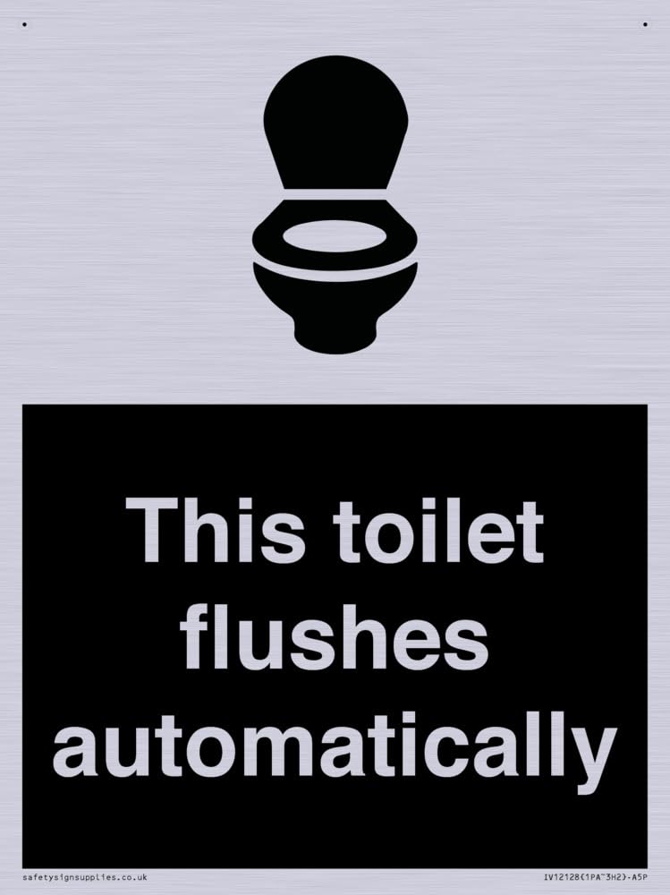 This toilet flushes automatically Sign - 150x200mm - A5P
