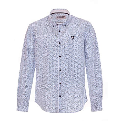 Chemise popeline manches longues imprimée anti-froissement fleur de coton