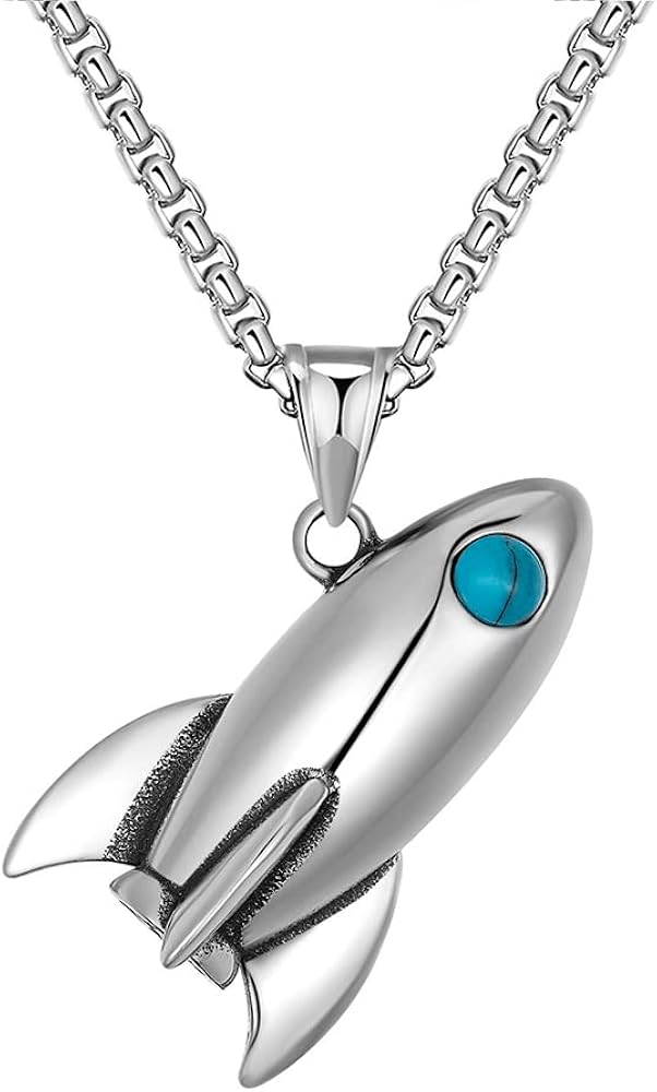 Amazon | VOYADE メンズステンレススチールロケットペンダント