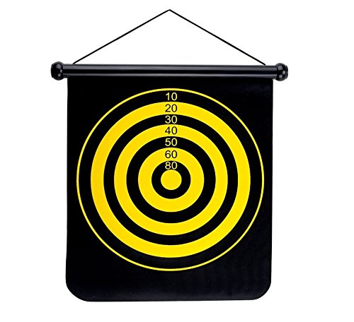 Glitter Collection ® Magnetic Roll-up Double Sided Hanging Dart Board Set 15 inches and Bullseye Game with Darts DRTGM 1