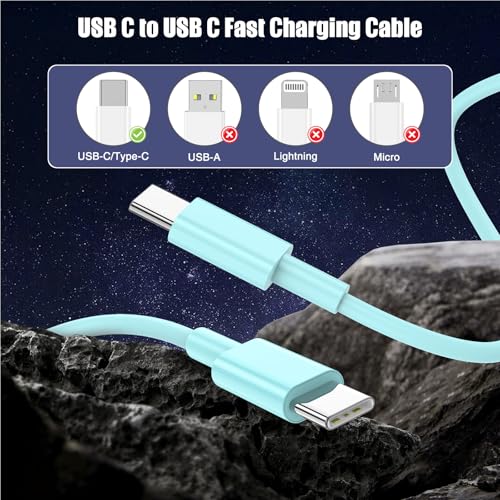 Image of 3-Pack Green [3.3FT+6.6FT+10FT] 60W USB C to USB C Cable, Type C Fast Charging Cable for iPhone Air 17 16e 16 15 Pro Plus Pro Max，for Galaxy S25, for iPad Pro /Air /mini, for MacBook Pro /Air and More