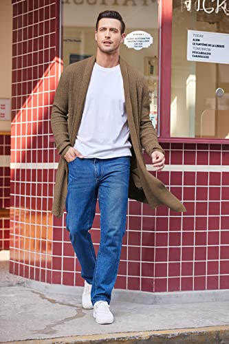 COOFANDY Mens Shawl Collar Long Cardigan Knit Ruffle Fashion Sweater Drape Cape2