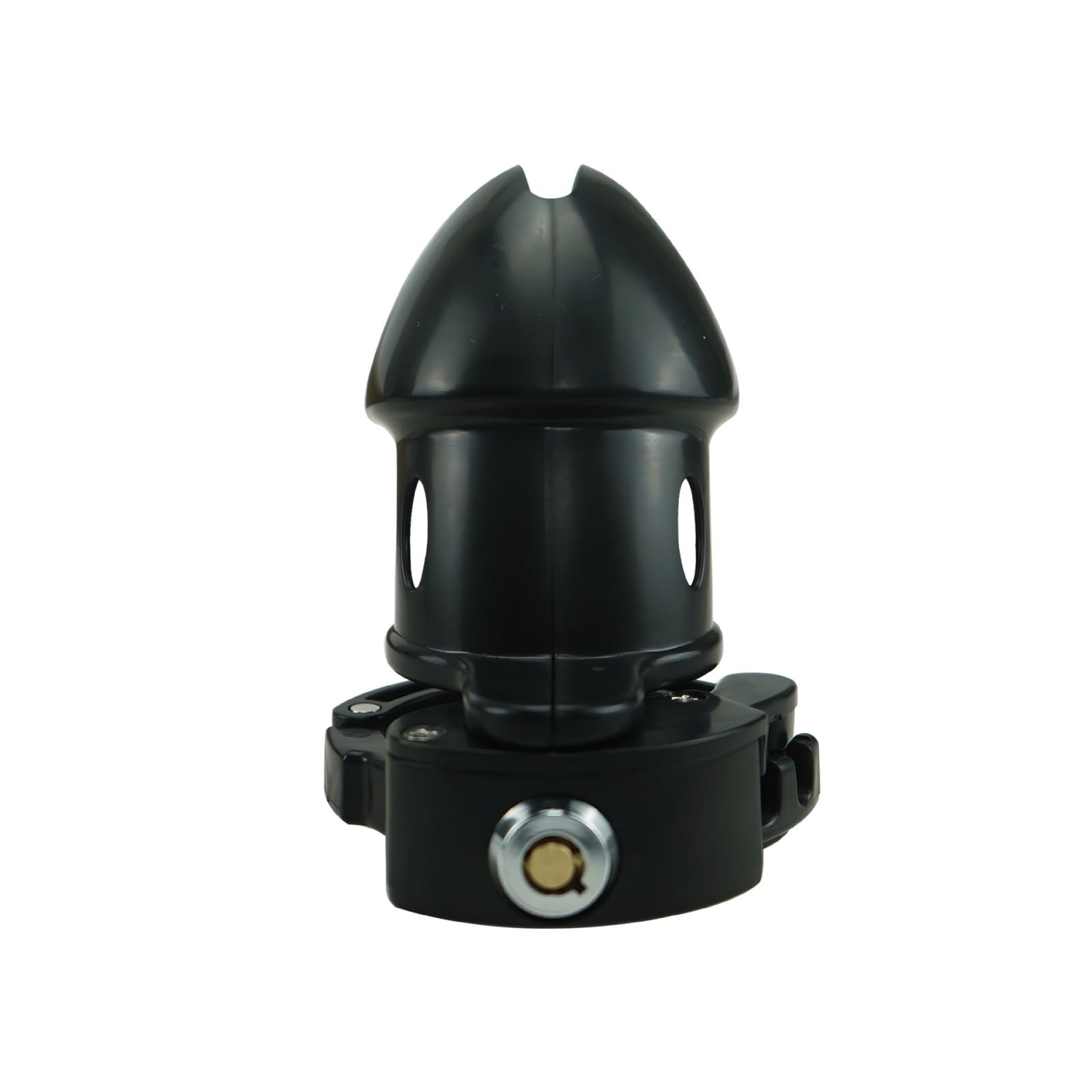Ceintures de Chasteté avec Serrure à Poussoir Cage de Chasteté Pénis Réglable en 7 Tailles Différentes (42-52mm) Jouets Sexuels Chastity Cage pour l'Exercice du Pénis de l'Homme (Black)