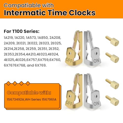 Aifeier ET 6 Set Time Switch Replacement Tripper Kit, 156T1978A Pool Timer On Off Clips for T100 Series T102 T103 T101R T104M T104R Clock Dial Trigger Timer (6 On / 6 Off / 12 Screw)
