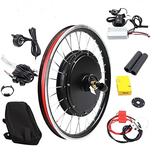 TQSHOoP 20 TQSHOoP 20″ Front/Rear Wheel Hub E-Bike Conversion Kit, 48V 1000W E-Bike Brushless and Gearless Hub Motor Kit