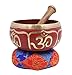 DharmaObjects Tibetan Relaxing Om Singing Bowl/Cushion/Mallet (Red)