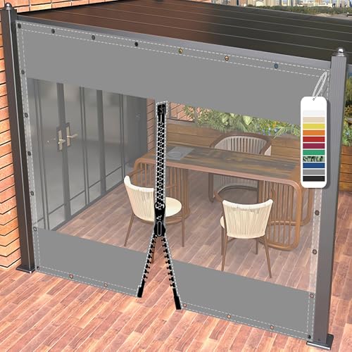 AMXFS Plane Abdeckplane Transparent mit ösen Wasserdicht 0.55mm Zeltplane aus PVC 530g/m² Wetterfeste Gewebeplane Regenplane Regenschutzplane für Pavillon, Balkon, Balkonmöbel, Gartenmöbel 2x3m