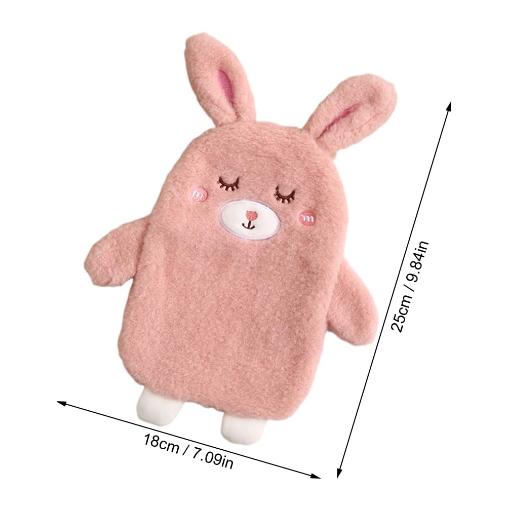 Women Hot Water Bottles, 350ML Durable Small Hot Water Bag with Removable Cute Cartoon Cover for Hot and Cold Compress Hand Feet Warmer Hand Warmer for Neck Feet and Shoulder