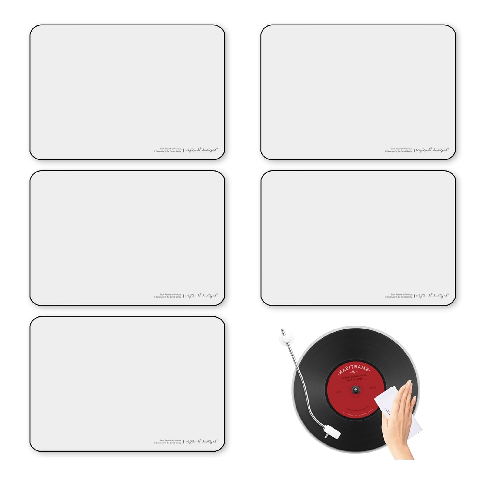 Panno per la pulizia dei dischi in vinile, confezione da 5 panni antistatici per la pulizia dei CD, in microfibra ultra morbida, senza pelucchi, per LP/CD/DVD, 23,9 x 16,5 cm, panni anti-spargimento