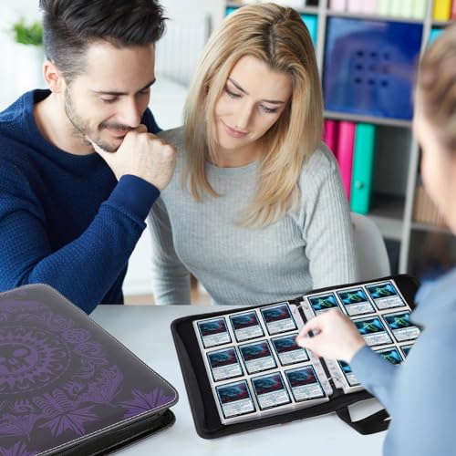 Image of 9-Pocket Card Binder for MTG,720 Double Sided Pocket PU Trading Collection Binder,Premium Collector Card Album for MTG,TCG,Yugioh,Game Cards(Purple)