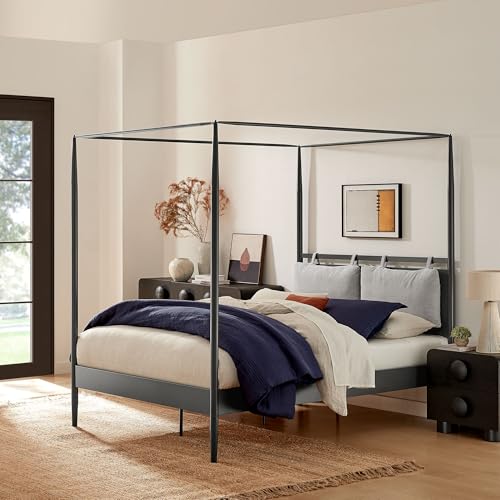 Modway Marlowe King Size Four-Poster Metal Canopy Bed...