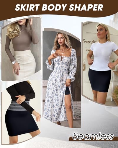 Image of Lingerie Slips for Women Compression Dress Black Slip Skirt for Women Women's Shapewear Slips Ladies Slip