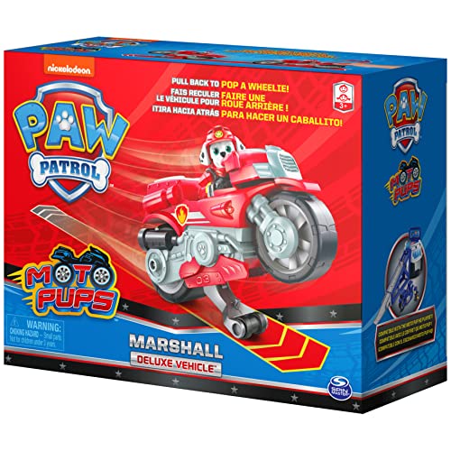 Paw Patrol, Moto Pups Marshall’s Deluxe Pull Back Motorcycle Vehicle With Wheelie Feature And Toy Figure #TOP7
