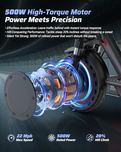 Electric Scooter for Adults, 350W/500W Motor, 16-22 Miles