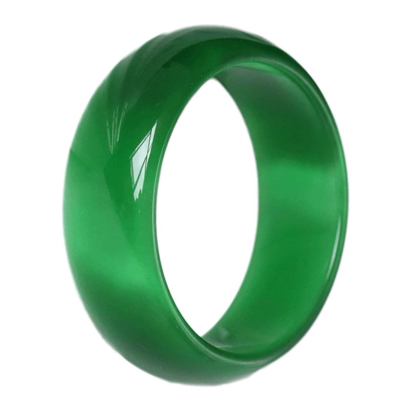Bracelet jonc large jade vert femme œil de chat pierre naturelle porte-bonheur