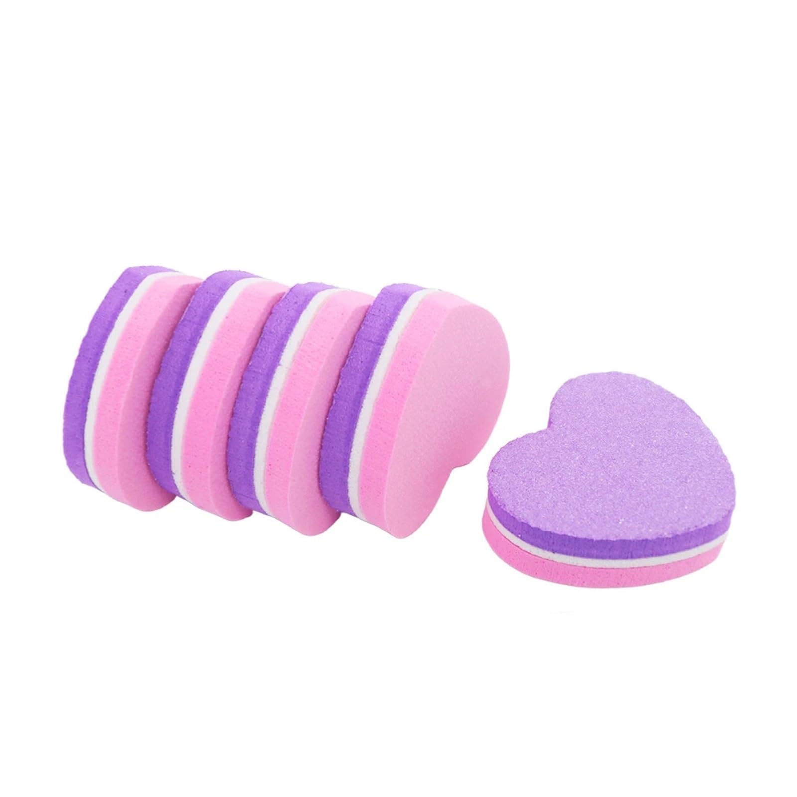 50 limas de uñas doble cara con forma corazón, bloque amortiguador esponja grano 100 180, suministros for manicura profesional