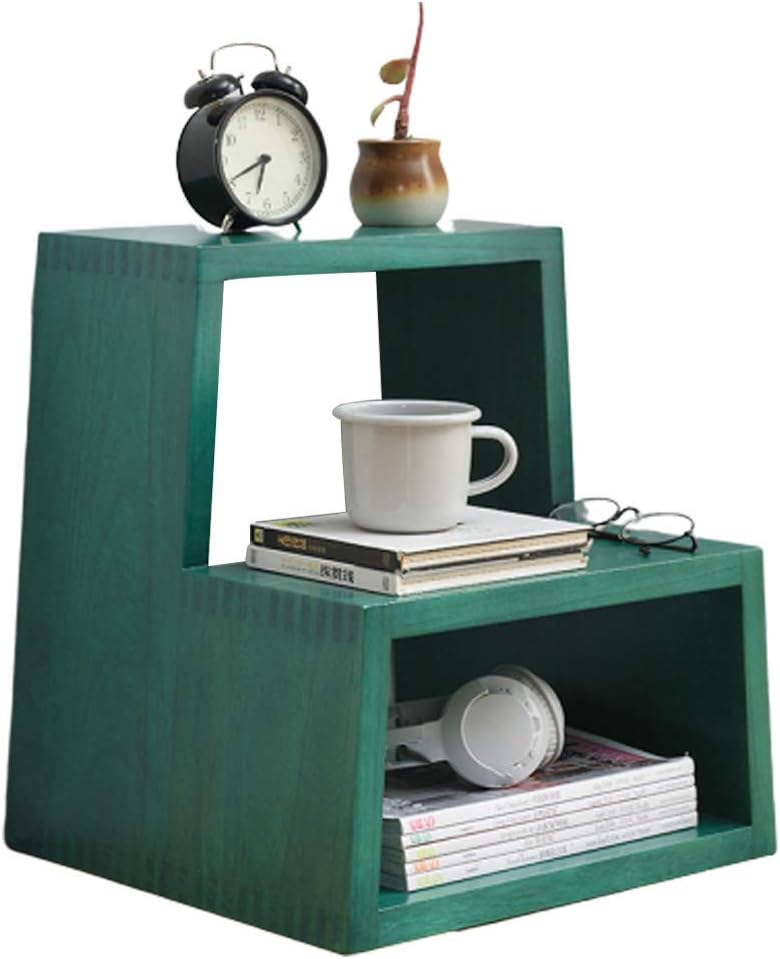 Folding Stairs Chair,Portable Shoe Bench,Creative 2 -Step Ladder Stool,Multifunction Storage Shelf Flower Rack,Max Load 100kg (Color : Green)