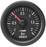 Design deportivo Simoni Racing BV/B Indicador Mecánico de Presión Turbo+VAC, Negro