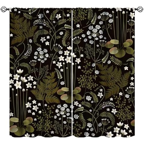 Forest Plant Kitchen Blackout Curtains Set Cover