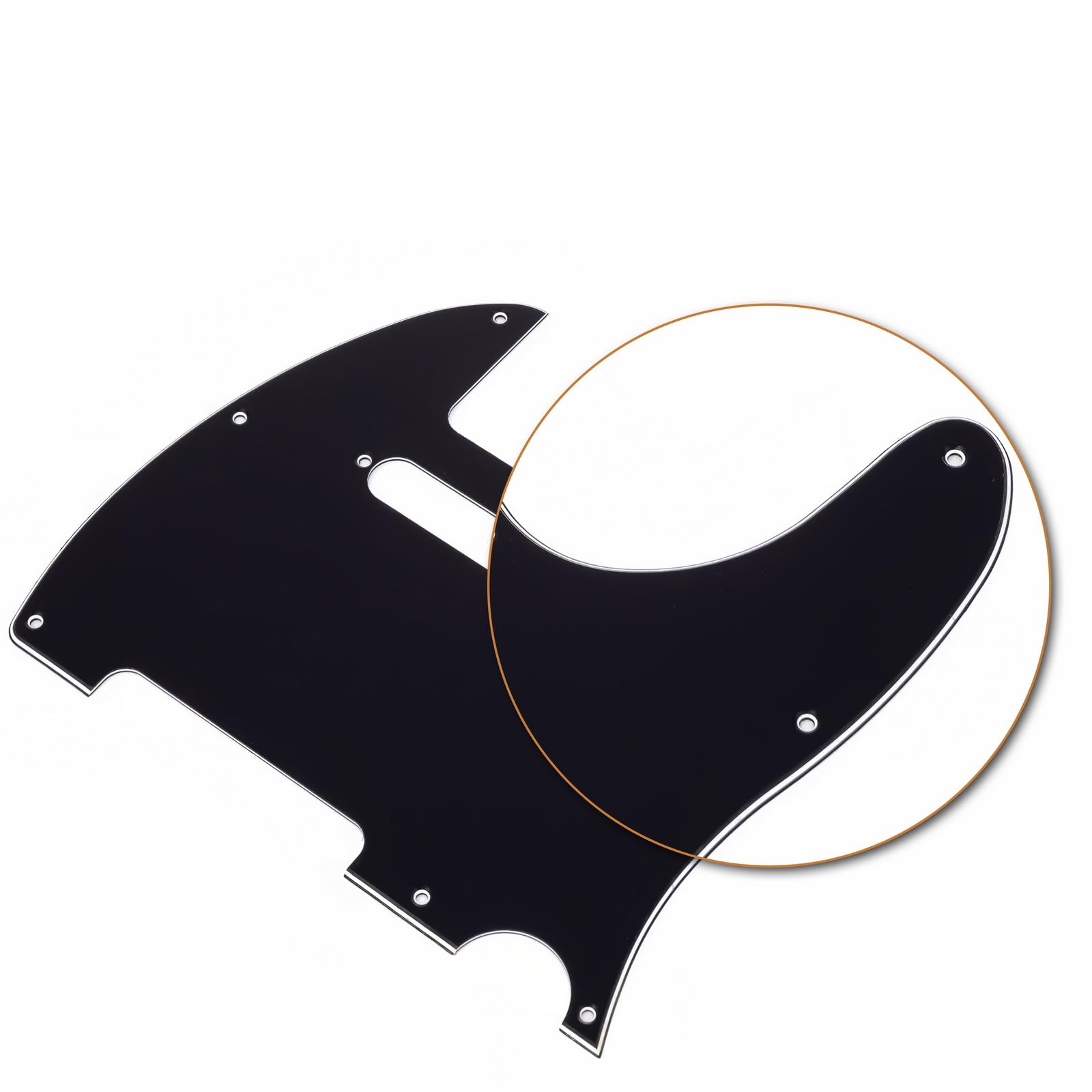Battipenna Per Chitarra Stile Tele – Piastra Antigraffio Nero/Bianco Agata – Per Telecaster