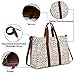 Laptop Tote Bag for Women Work Shoulder Bags 15.6 inch Canvas Laptop Computer Purse Messenger Teacher Handbag Business Office Briefcase (Leopard - Apricot)