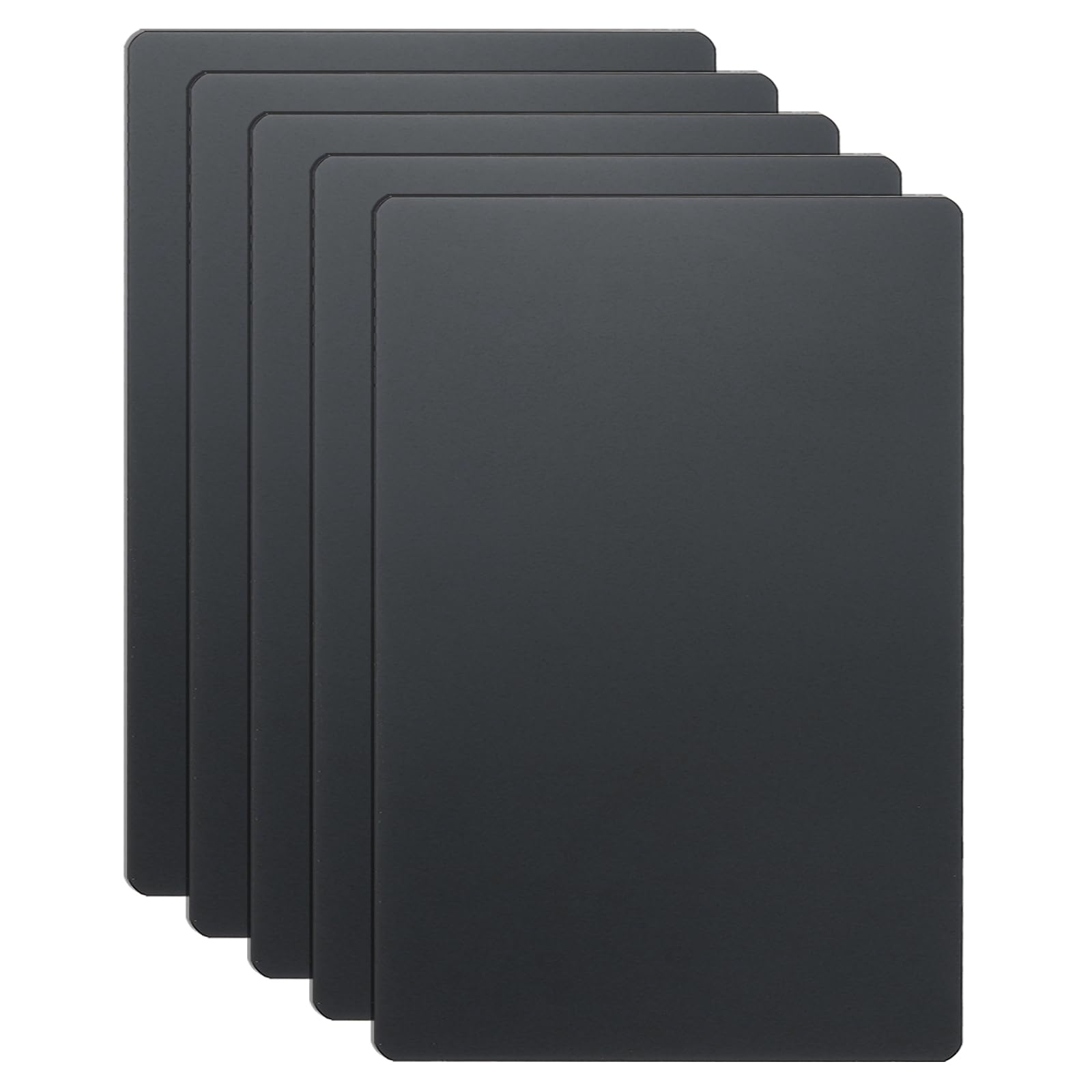 sourcing map 5pcs Metal Business Card 66 x 45 x 0.4mm 201 Stainless Steel Mirror Titanium Engrave Cards Custom Blank CNC Engrave Sheet for House Office DIY Gift Invitations, Black
