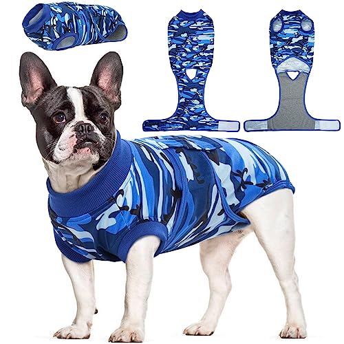 Kuoser Dog Surgery Recovery Suit, Professional Dog Recovery Suit Dog Surgical Recovery Suit Female Male, Anti-Licking Neutered Spay Onesie For Small Medium Large Dogs Puppy E-Collar &Cone Alternative #TOP10