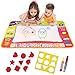 NEWSTYLE Doodle Tappeto, Tappeto Magico Bambini, Acqua Tappeto da Disegno per Bambini con Penne Magiche, Formine e Borsa per Il Trasporto - Giocattolo Educativo per Ragazzi e Ragazze (80*59)