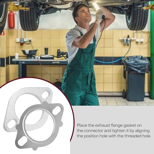 Image of PTEROSAUR Exhaust Flange Gasket,2.25 inch 57 mm 2 Bolt Replacement Exhaust Flange Repair, High Temp Exhaust Gasket