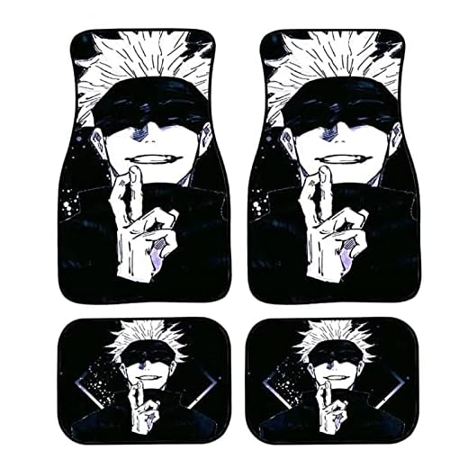 NEVAY Anime Jujutsu Kaisen Car Floor Mats 4 Packs Non-Slip Auto Interior Foot Mats Durable Auto Floor Mat Universal Fit SUV Cars Trucks Sedan(Color: Gojo Satoru C)