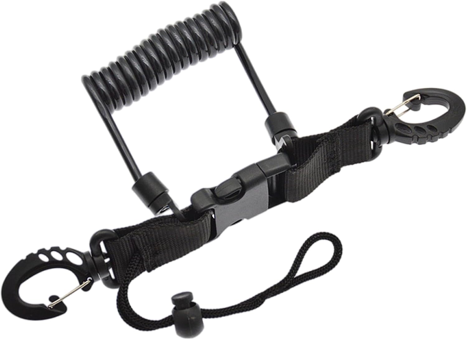 Scubas Diving Camera Antilost Lanyard Strap Coiled Loss Spring Rope with Clip Quick Releases Buckle for Underwater Diving Strap