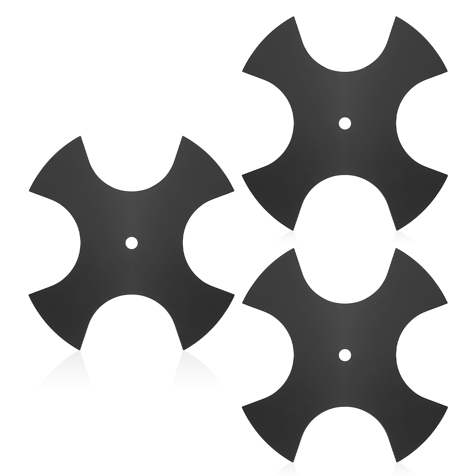 Paquete de 3 cuchillas de estrella de 9 pulgadas con agujero central de 1/2 pulgada, hoja de estrella de 4 dientes compatible con la mayoría de bordeadoras para césped de jardín, reemplaza