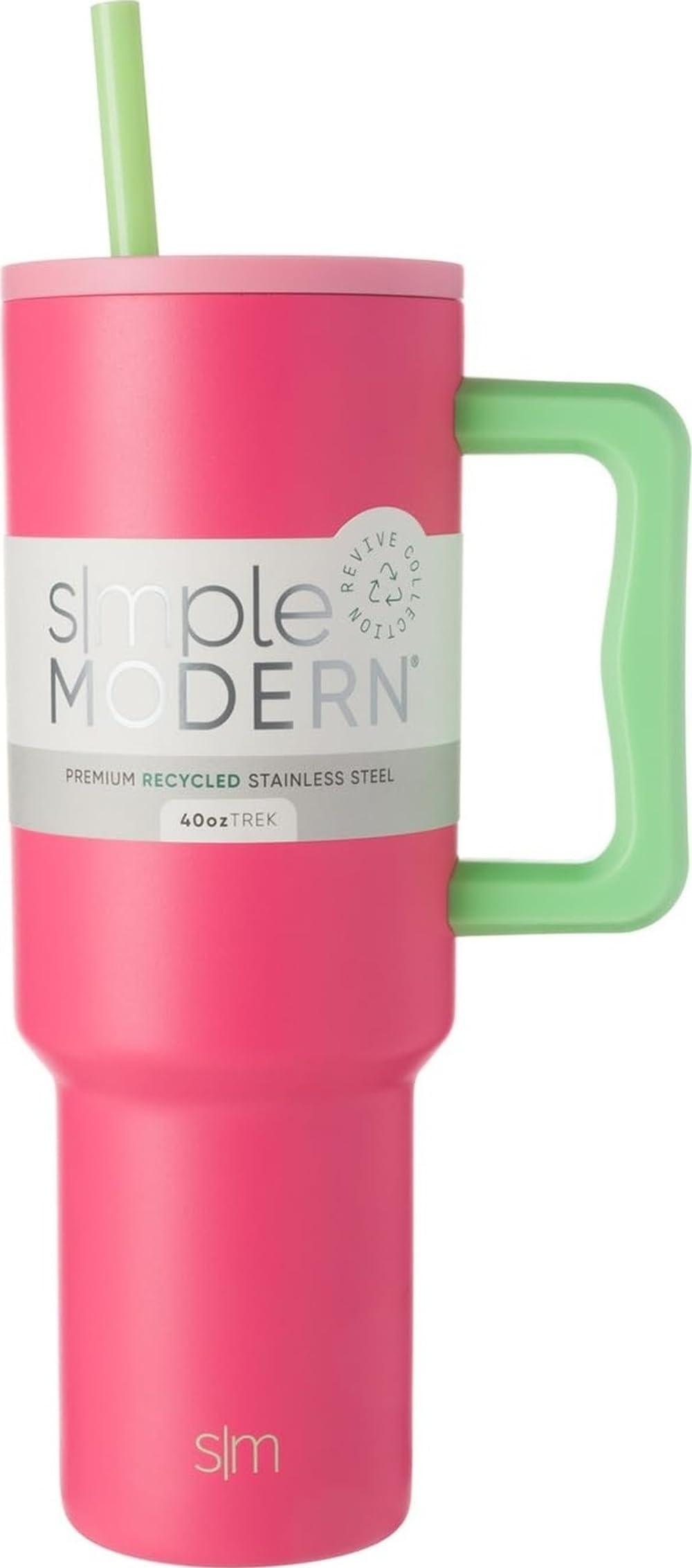 Simple Modern Tumbler with Handle and Straw | 40oz | Pink