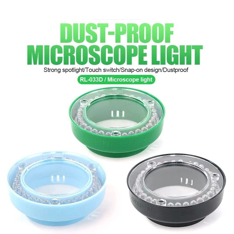 Microscope 28 Lamp 7000k Adjustable LED Light Touch Switch for Most Stereo Microscopes(Black)