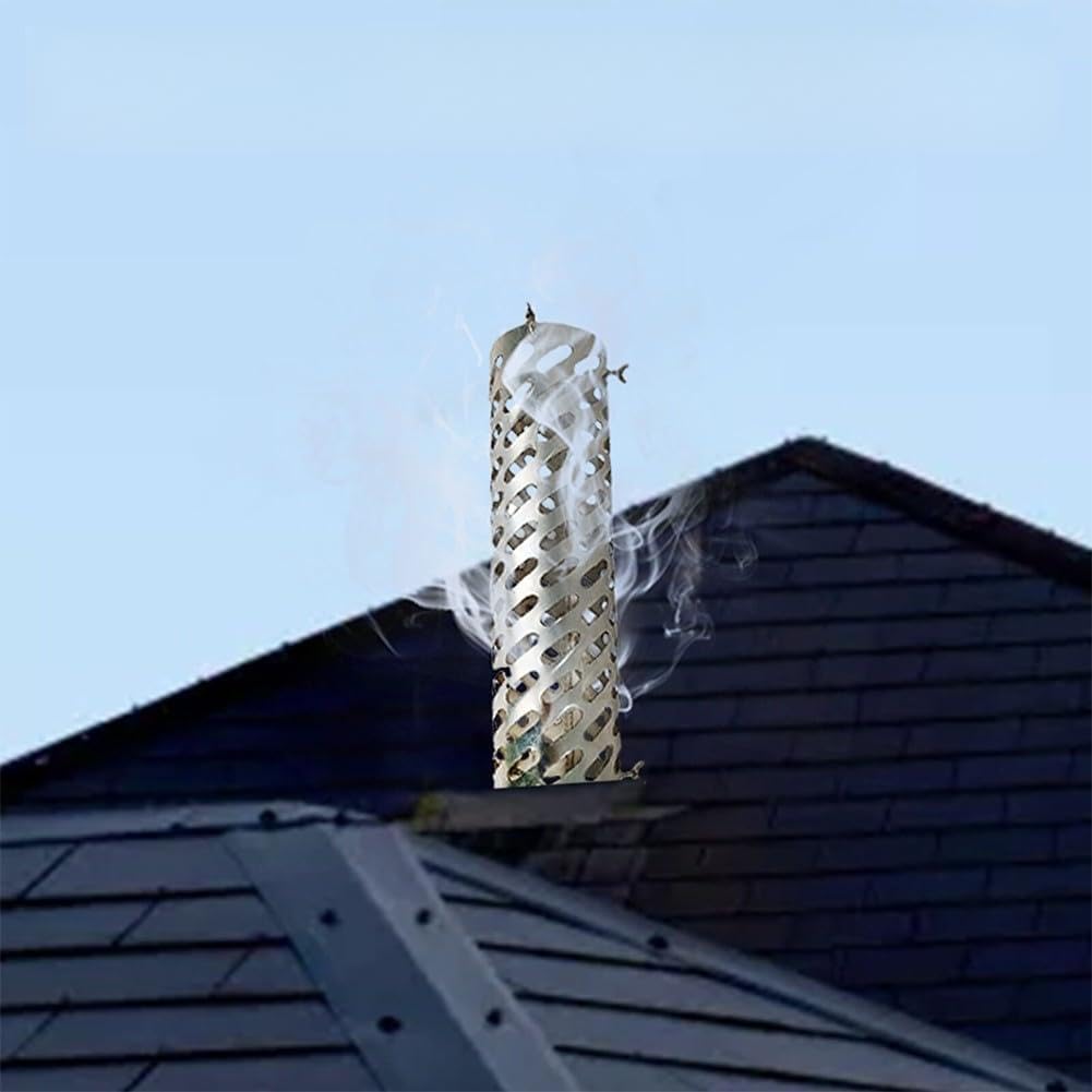 Chapeau de cheminée 32 cm en acier inoxydable haut de gamme avec pare-feu