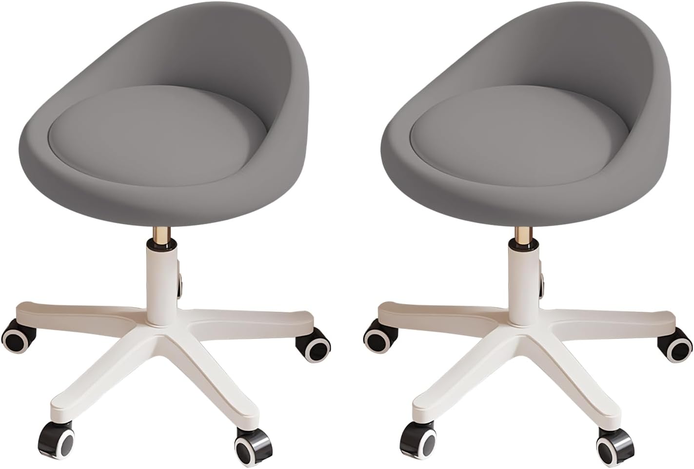Rolling Stool Set of 2 Ergonomic Swivel Seat
