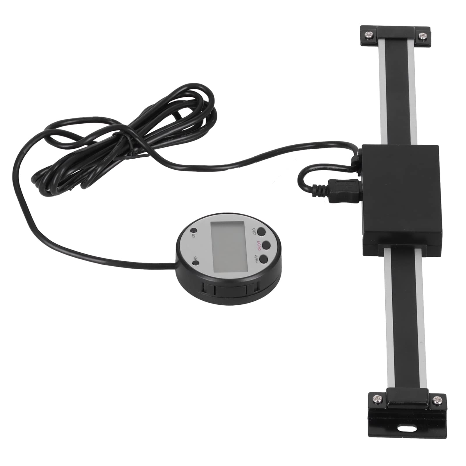 Calibre lineal con pantalla digital, regla de medición con pantalla digital de aleación de acero inoxidable y aluminio, resolución de 0,01 mm, base magnética para tornos y (0-200 mm)